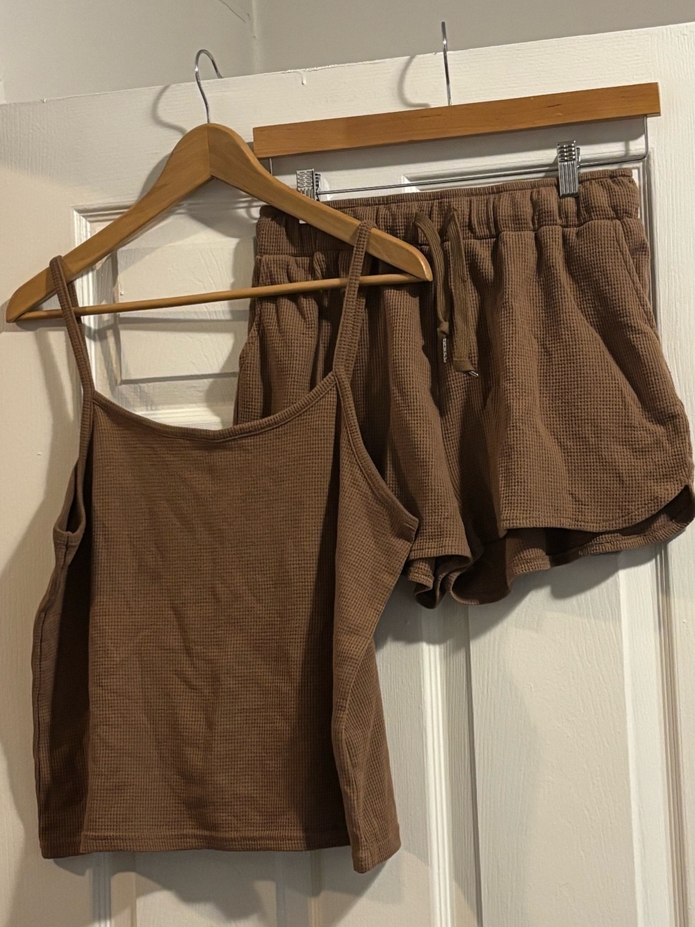 Cupshe Brown waffle Knit lounge set